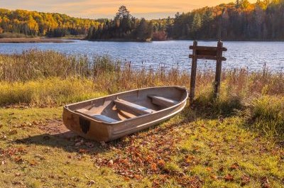 Wooden Bottom Row Boat