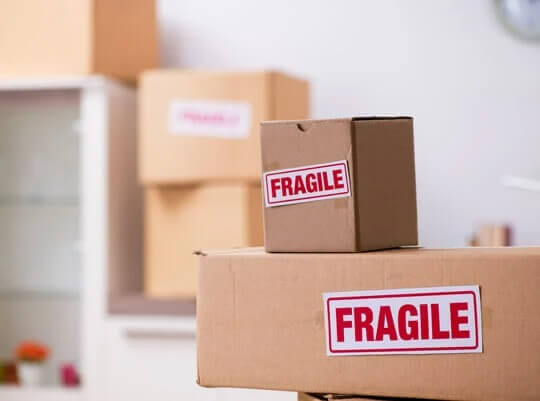 Box containing fragile items